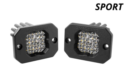 SSC1 LED Pod Sport White Flood Flush Rbl (pair)