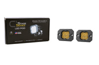 SSC1 LED Pod Sport Yellow Flood Flush ABL (pair)