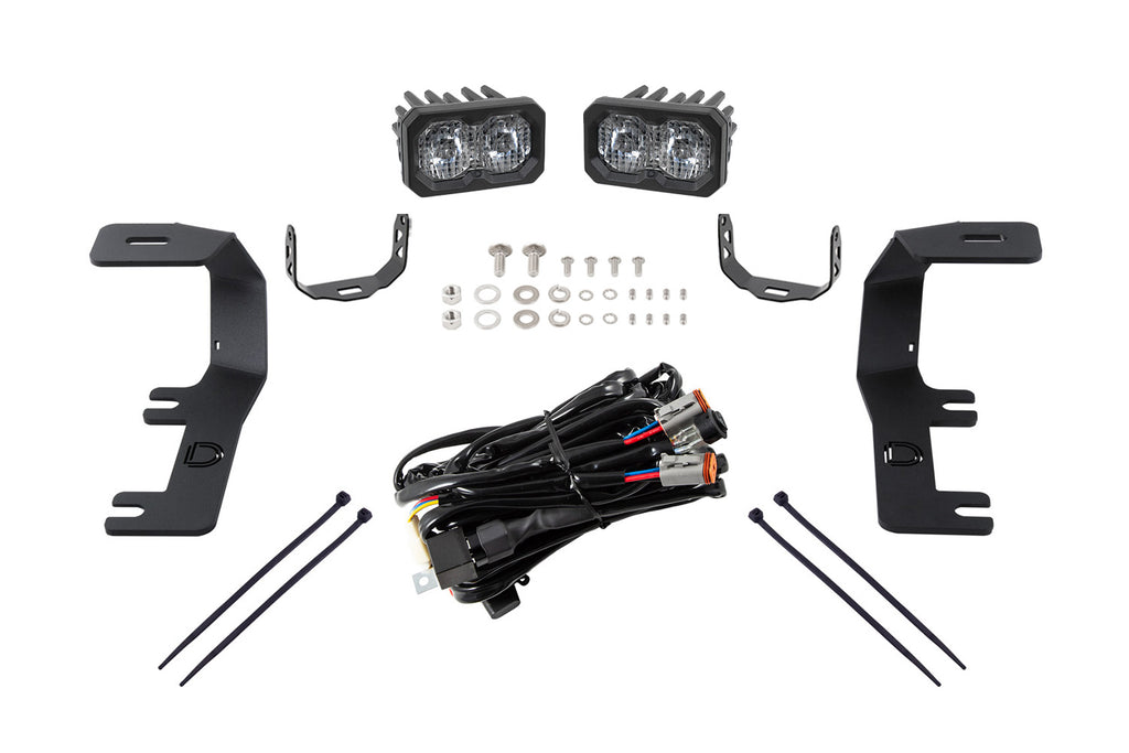 C2 2 0 LED Ditch Light Kit For 2014-2019 Silverado Sierra Pro White Combo Driving
