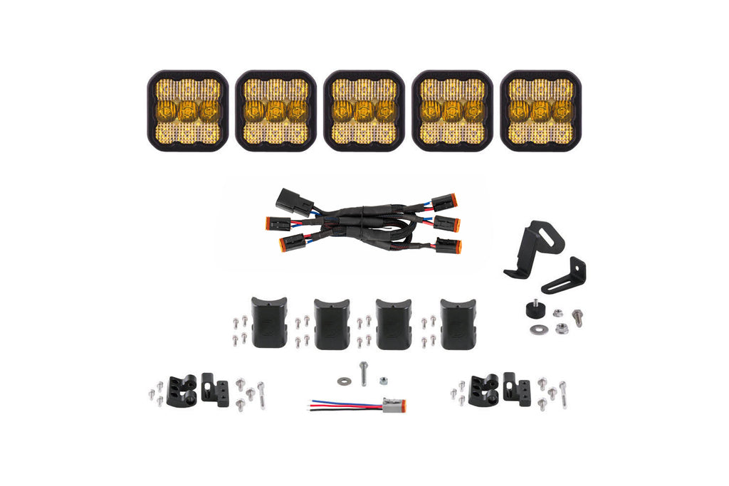 SS5 Sport Universal Crosslink 5 Pod Lightbar Yellow Combo