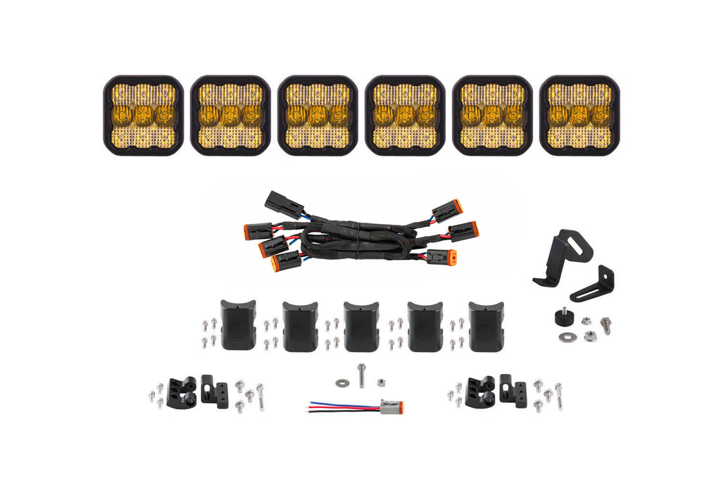 SS5 Sport Universal Crosslink 6 Pod Lightbar Yellow Combo