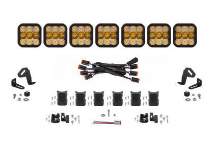SS5 Sport Universal Crosslink 7 Pod Lightbar Yellow Combo