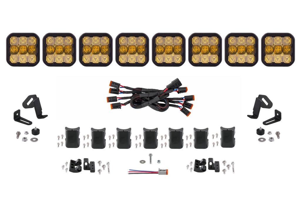 SS5 Sport Universal Crosslink 8 Pod Lightbar Yellow Combo