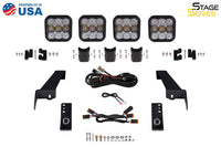 2018-2026 Jeep Wrangler Light Bar Mounting Kit JL SS5 4-Pod CrossLink Grille Lightbar Kit Pro Yellow Combo