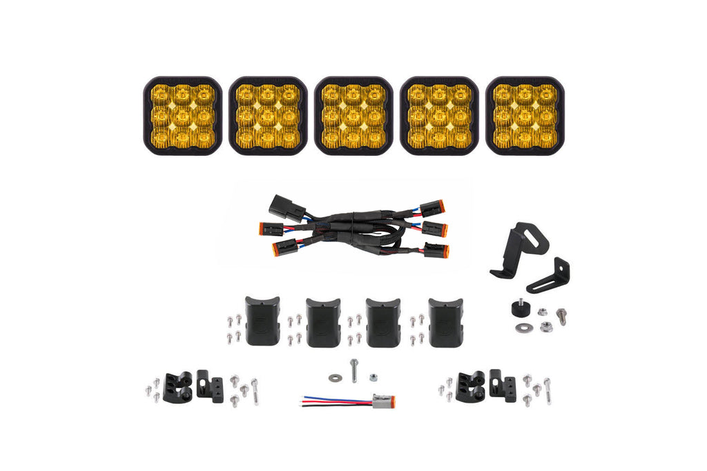 SS5 Sport Universal Crosslink 5 Pod Lightbar Yellow Driving