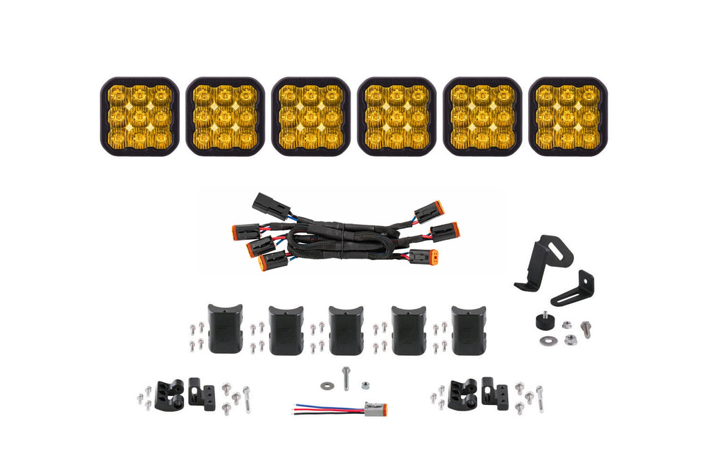 SS5 Sport Universal Crosslink 6 Pod Lightbar Yellow Driving