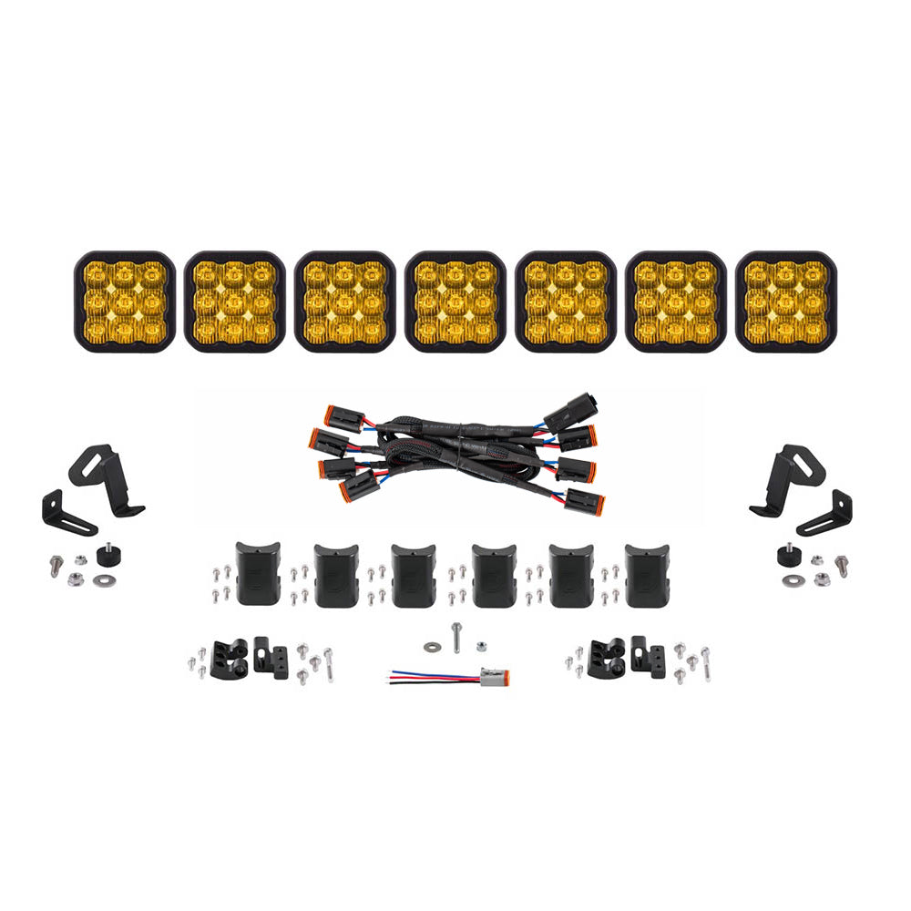 SS5 Sport Universal Crosslink 7 Pod Lightbar Yellow Driving
