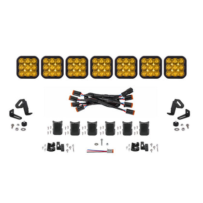 SS5 Sport Universal Crosslink 7 Pod Lightbar Yellow Driving
