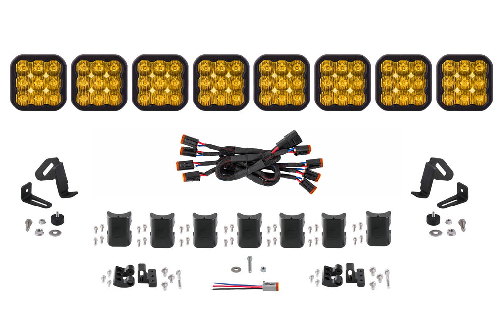 SS5 Sport Universal Crosslink 8 Pod Lightbar Yellow Driving