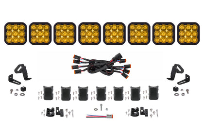 SS5 Sport Universal Crosslink 8 Pod Lightbar Yellow Driving