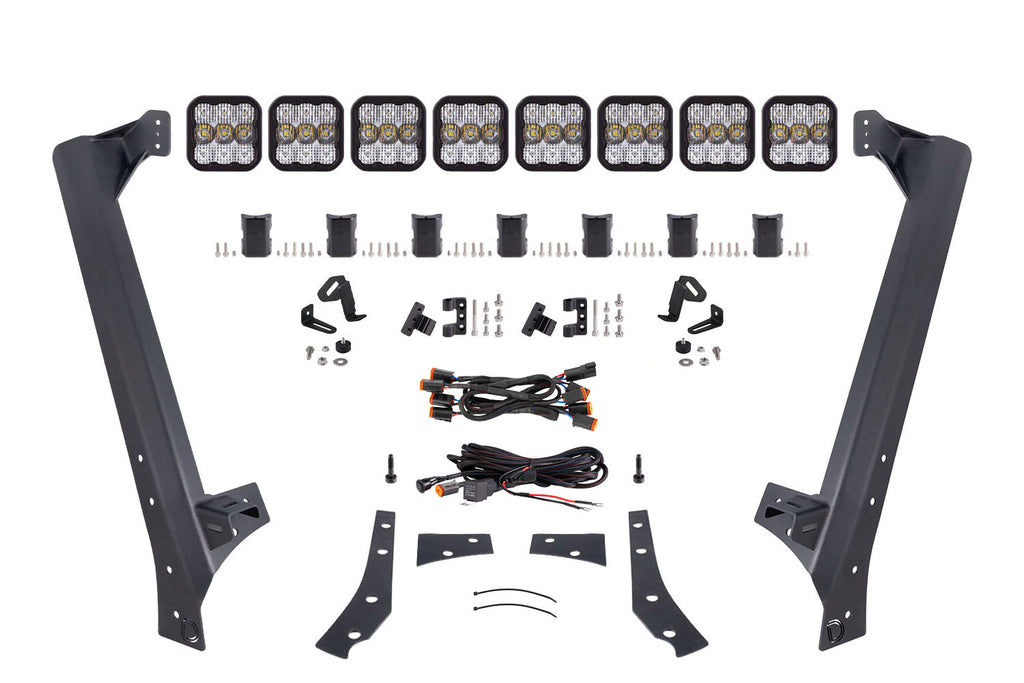 2018-2018 Jeep Wrangler JK Light Bar Mounting Kit Jeep JK SS5 Sport CrossLink Windshield White Combo Lightbar Kit