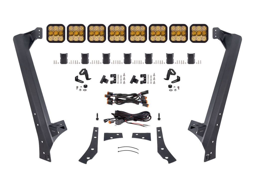 2018-2018 Jeep Wrangler JK Light Bar Mounting Kit Jeep JK SS5 Sport CrossLink Windshield Yellow Combo Lightbar Kit