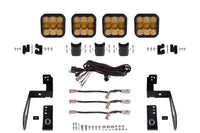 2018-2018 Jeep Wrangler JK Light Bar Mounting Kit JK SS5 4-Pod CrossLink Grille Lightbar Kit Sport Yellow Combo