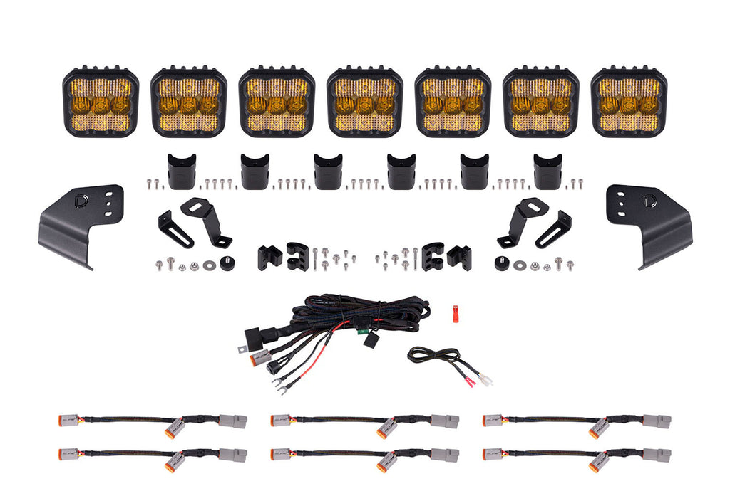 2021-2025 Ford Bronco Light Bar Mounting Kit SS5 Sport CrossLink Windshield Yellow Combo Lightbar Kit