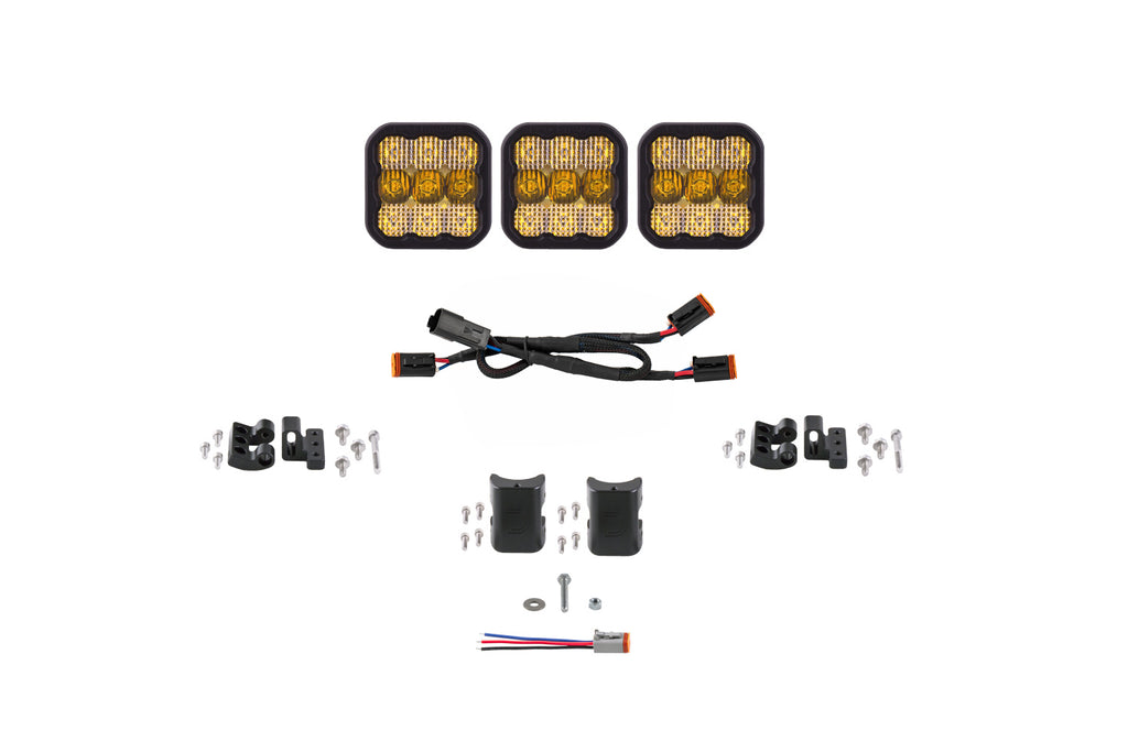 SS5 Pro Universal Crosslink 3 Pod Lightbar Yellow Combo