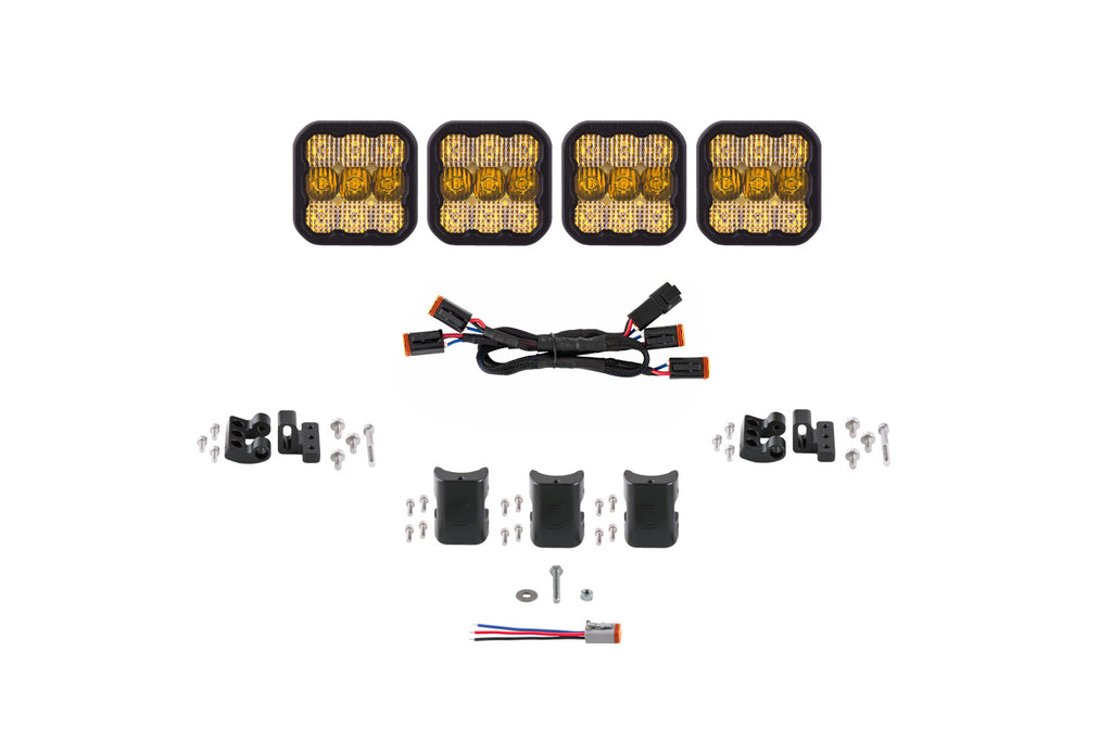 SS5 Pro Universal Crosslink 4 Pod Lightbar Yellow Combo