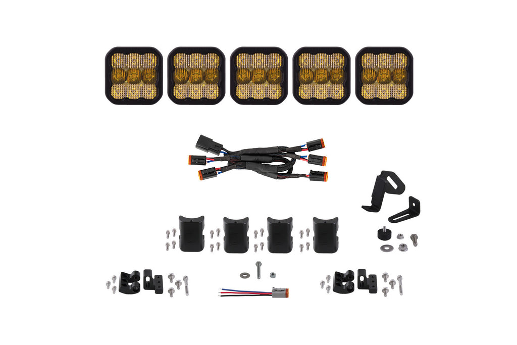 SS5 Pro Universal Crosslink 5 Pod Lightbar Yellow Combo