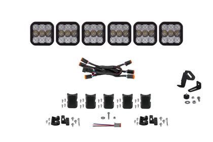 SS5 Pro Universal Crosslink 6 Pod Lightbar White Combo