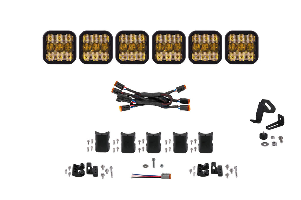 SS5 Pro Universal Crosslink 6 Pod Lightbar Yellow Combo