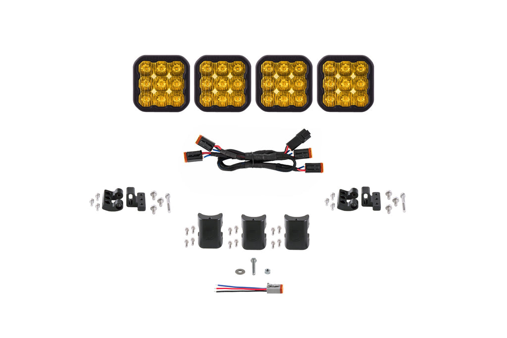 SS5 Pro Universal Crosslink 4 Pod Lightbar Yellow Driving
