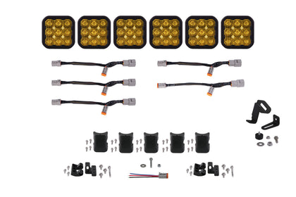 SS5 Pro Universal Crosslink 6 Pod Lightbar Yellow Driving