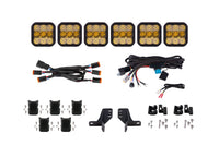 2021-2025 Ford Bronco Light Bar Mounting Kit SS5 6-Pod CrossLink Grille Lightbar Kit Pro Yellow Combo