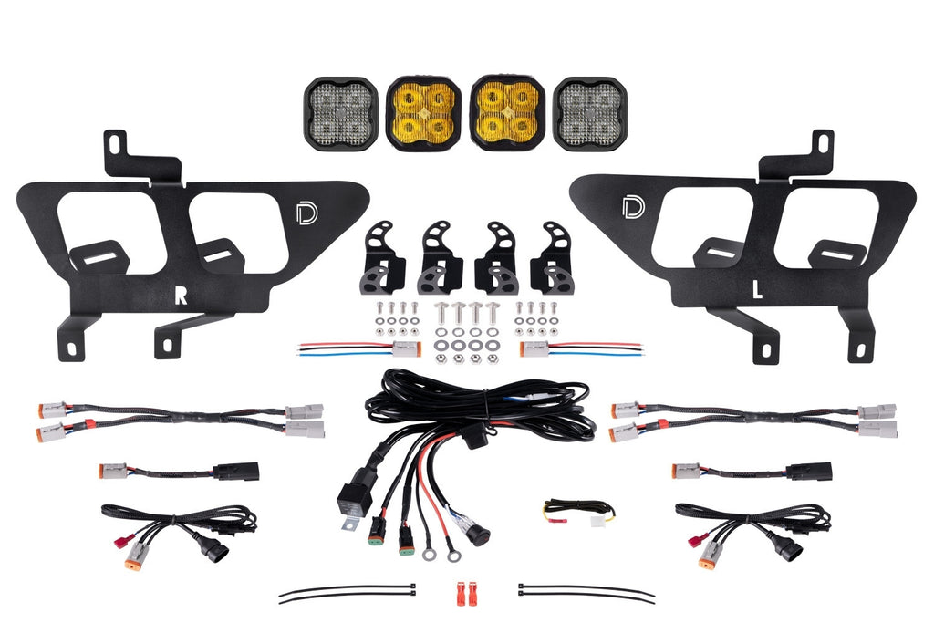 2021-2023 Ford F-150 LED Fog Pocket Kit Yellow Sport