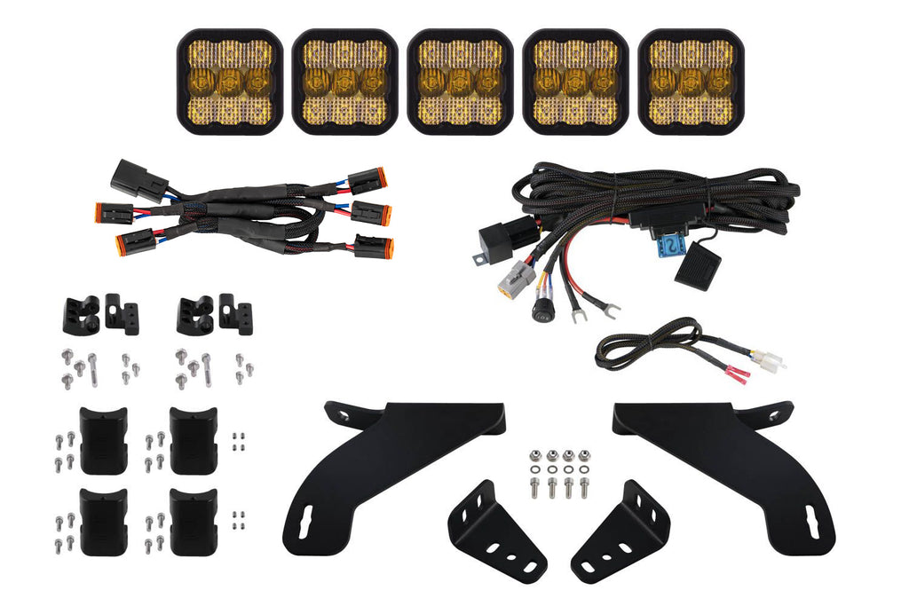 2021-2023 Ford F-150 Light Bar Mounting Kit SS5 Grille CrossLink Lightbar Kit Pro Yellow Combo