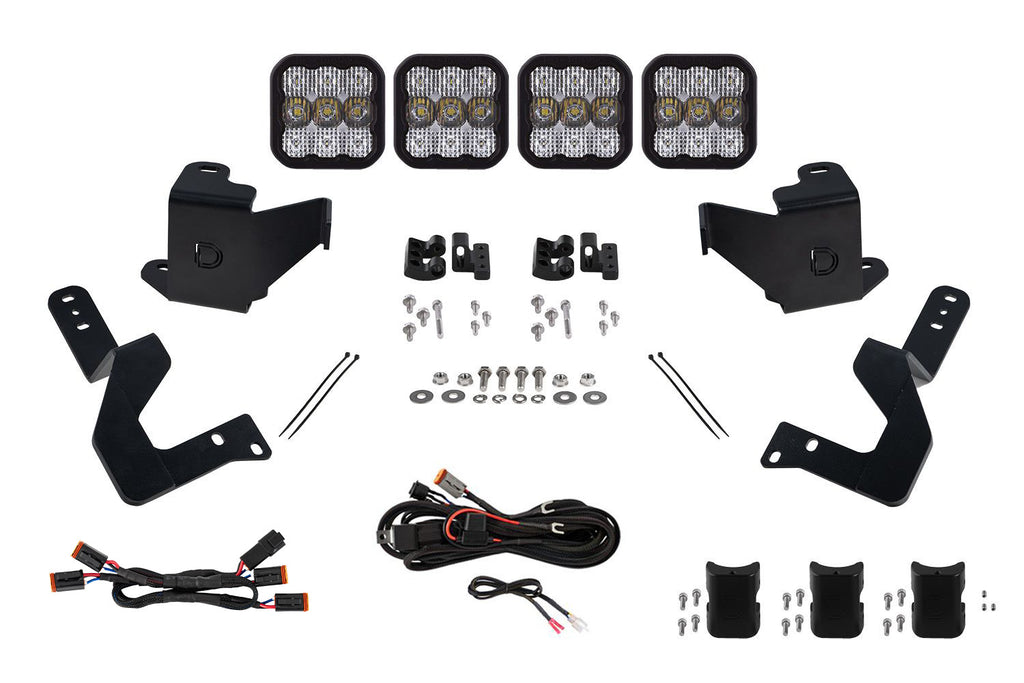 2024-2026 Toyota Tacoma Off-Road Light SS5 Grille CrossLink Lightbar Kit Sport White Combo