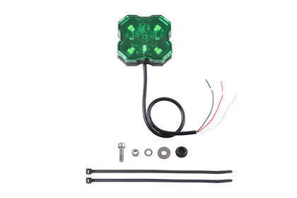 Stage Series Single Color LED Rock Light Green Bare Wire (one)