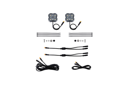 Stage Series Single Color LED Rock Light White Diffused M8 2 Pack