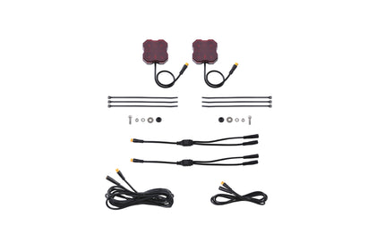 Stage Series Single Color LED Rock Light Red M8 2 Pack
