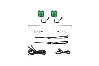 Stage Series Single Color LED Rock Light Green M8 2 Pack