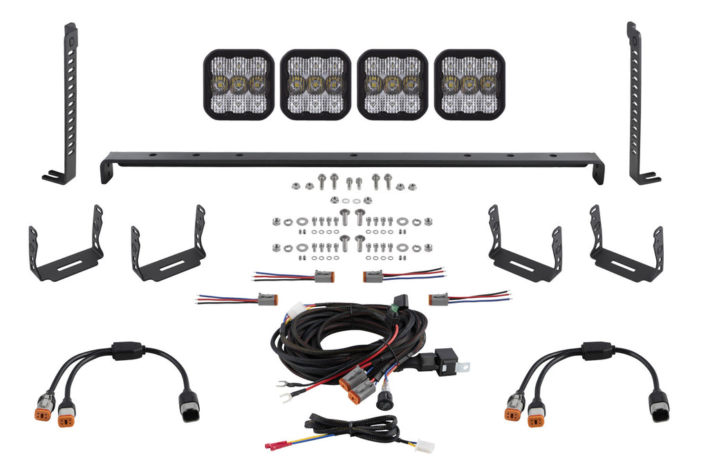 2014-2024 Toyota 4Runner Off-Road Light LED 4-Pod Kit Sport White Combo
