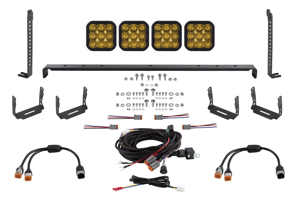 2014-2024 Toyota 4Runner Off-Road Light LED 4-Pod Kit Sport Yellow Driving