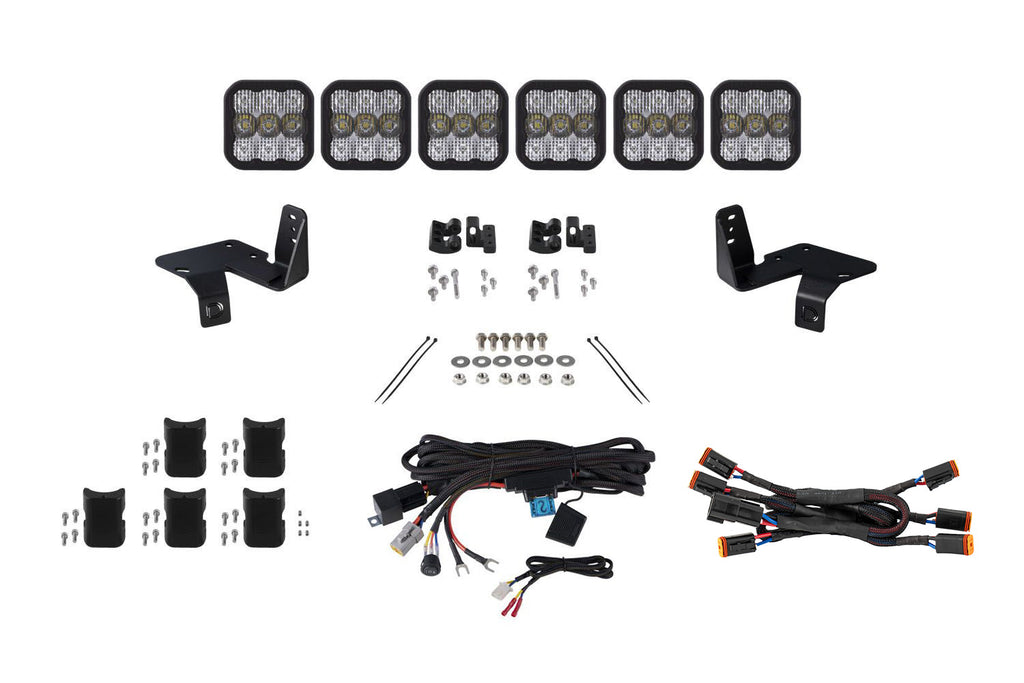 2020-2022 Ford F-250 Super Duty Off-Road Light SS5 6-Pod CrossLink Grille Lightbar Kit