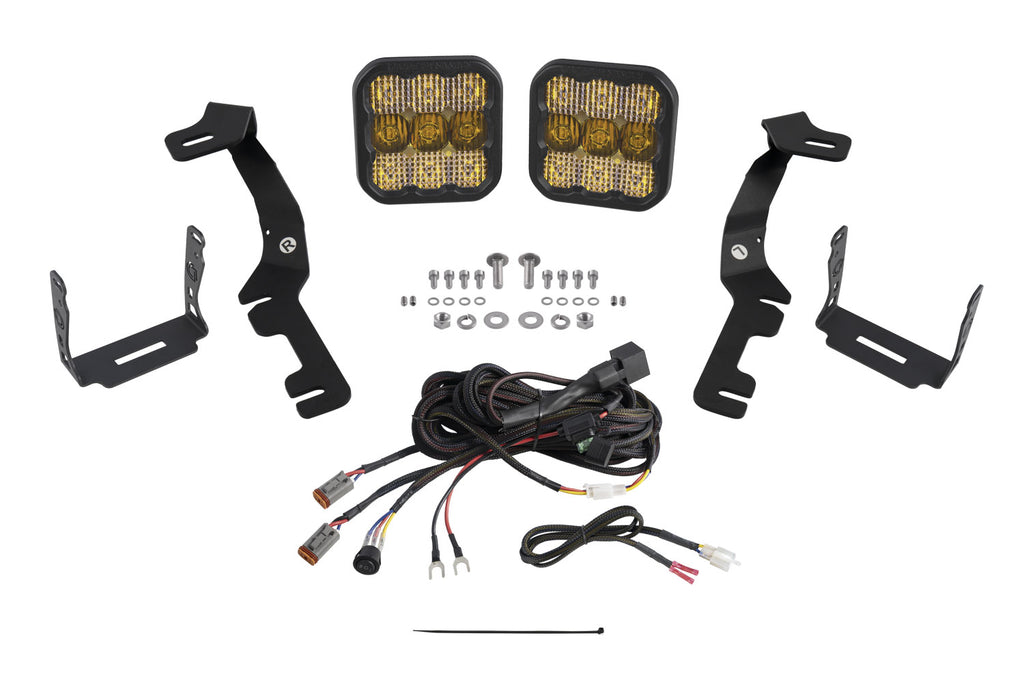 2019-2024 Ram 1500 Off-Road Light Stage Series Ditch Light Kit SS5 Pro Yellow Combo