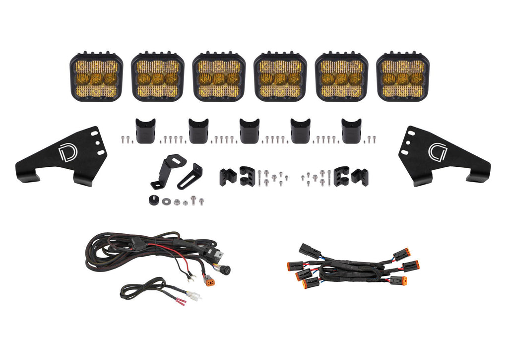 2020-2022 Polaris RZR PRO XP Light Bar Mounting Kit SS5 Sport CrossLink Roof Yellow Combo Lightbar Kit