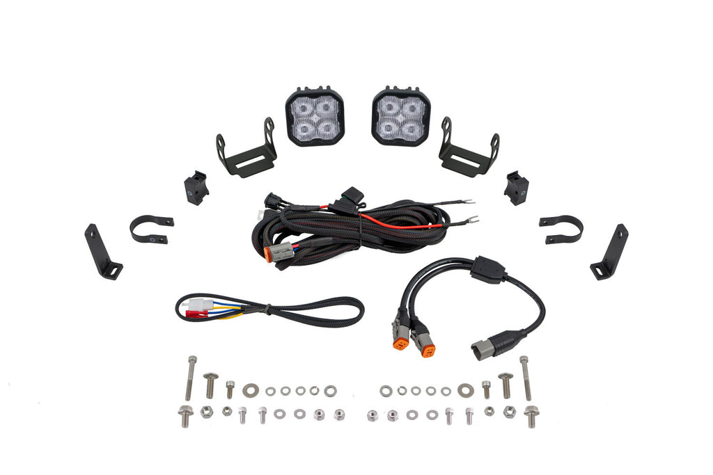 2020-2022 Polaris RZR PRO XP Off-Road Light LED Bumper 1.5 Inch Roll Bar Kit Pro White SAE Fog (pair)