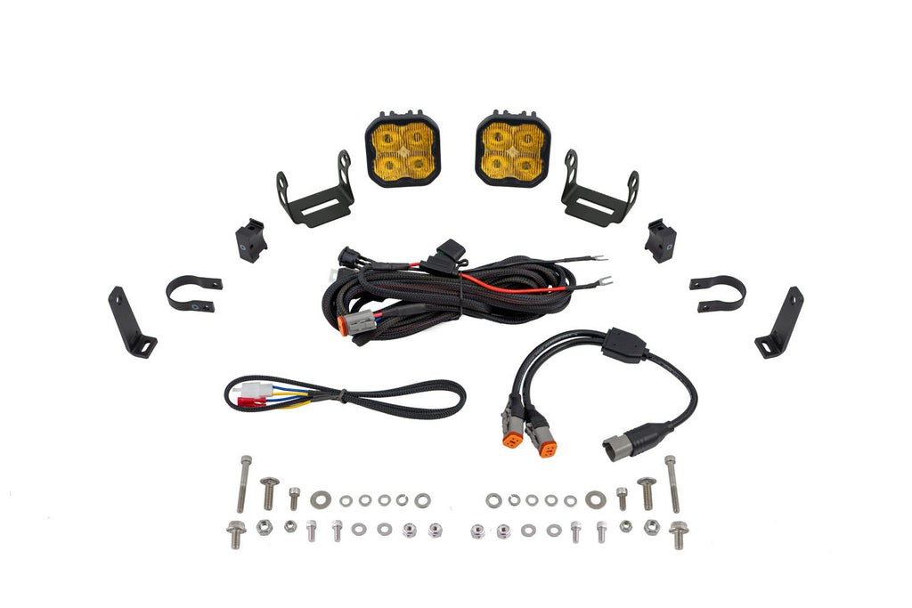 2020-2022 Polaris RZR PRO XP Off-Road Light LED Bumper 1.5 Inch Roll Bar Kit Pro Yellow SAE Fog (pair)