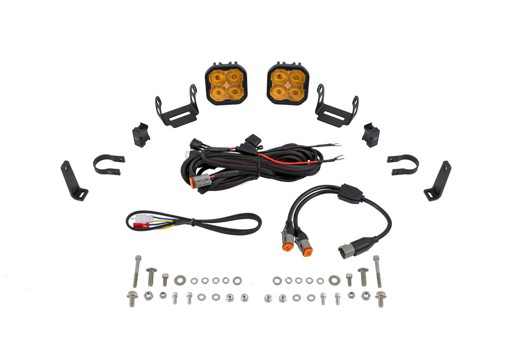 2020-2022 Polaris RZR PRO XP Off-Road Light LED Bumper 1.5 Inch Roll Bar Kit Max Yellow SAE Fog (pair)