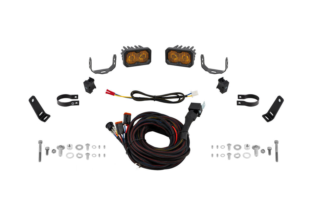 2015-2015 Polaris RZR XP 1000 EPS Desert Edition Off-Road Light Stage Series 1.75 Inch Roll Bar Chase Light Kit C2 2.0 Pro Yellow (pair)