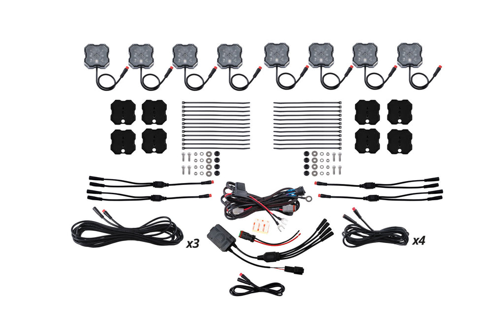 2024-2026 Toyota Tacoma Off-Road Light RGBW Rock Light Installer Magnet Mount Kit w/Controller (8-pack)