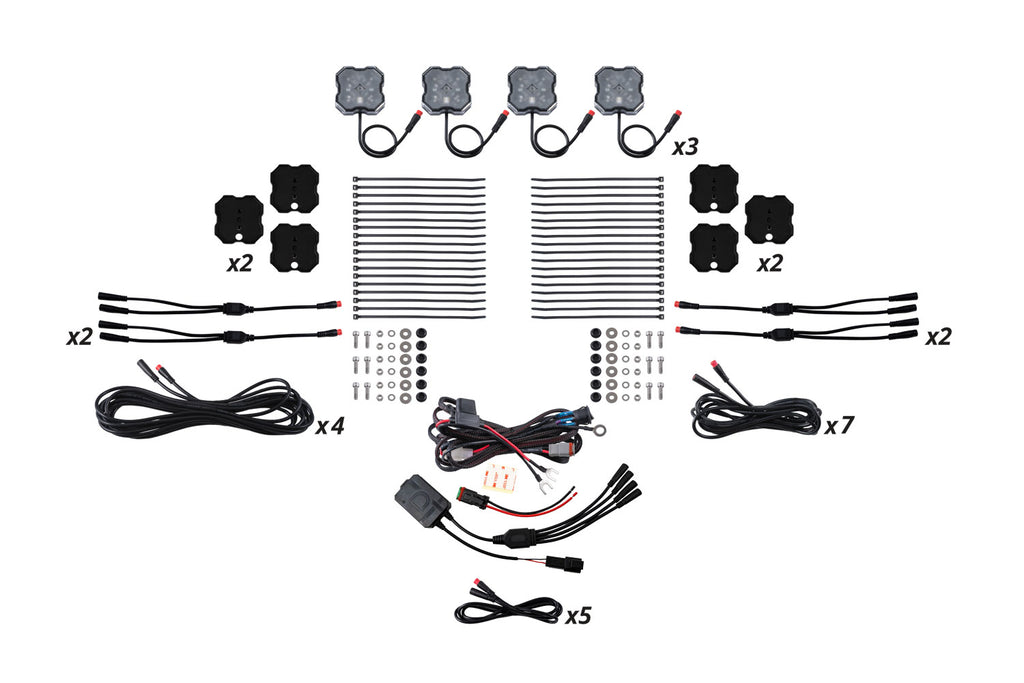 RGBW Rock Light Installer Magnet Mount Kit W Controller 12 Pack