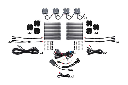 RGBW Rock Light Installer Magnet Mount Kit W Controller 12 Pack