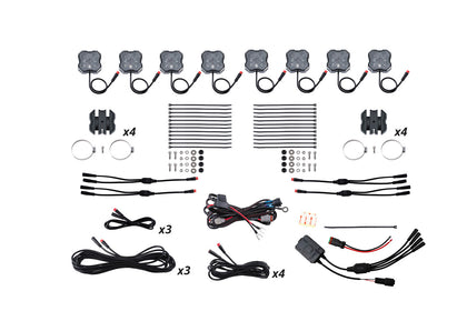 Stage Series Sxs Rock Light Installer Kit RGBW M8 W Controller 8 Pack
