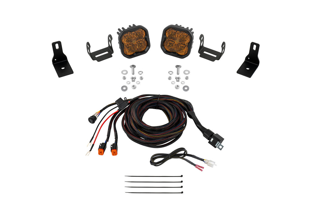 2022-2024 Ford Maverick Off-Road Light Stage Series Ditch Light Kit SS3 Pro Yellow Combo