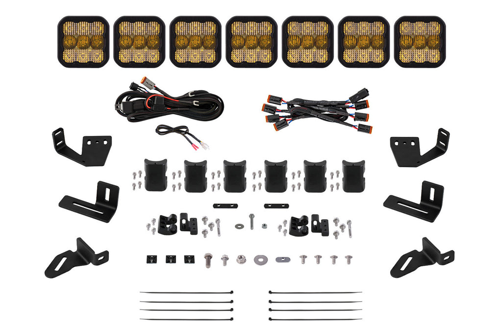 SS5 7 Pod Crosslink Mounting Kit For Prinsu Sherpa Roof Racks Sport Yellow Combo