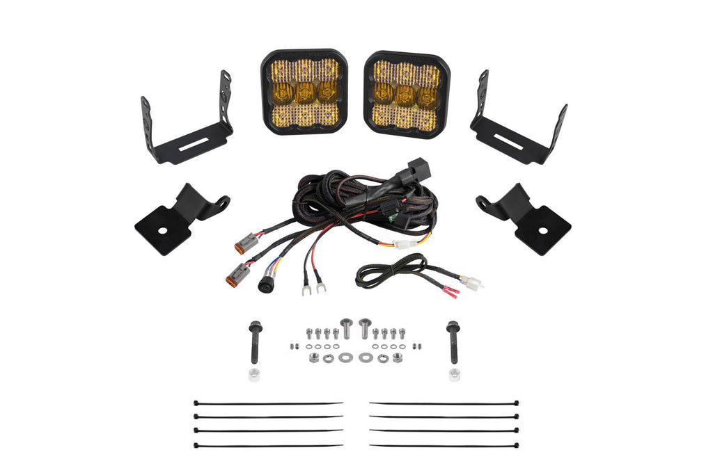 2015-2015 Polaris RZR XP 1000 EPS Desert Edition Off-Road Light Stage Series SS5 A-Pillar Pod Kit Pro Yellow Combo