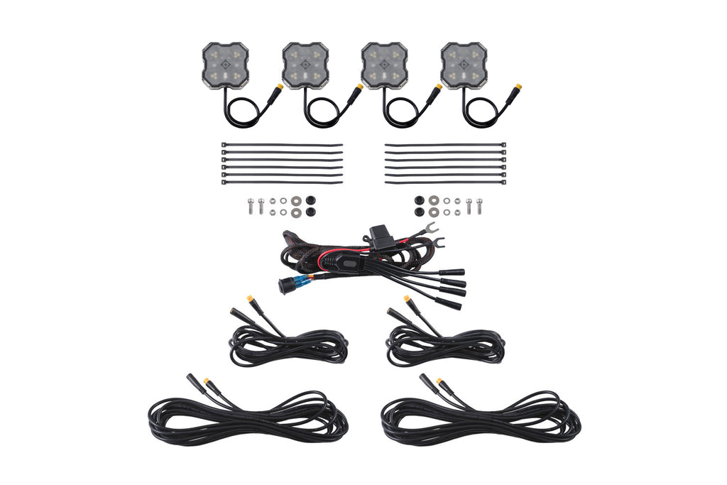 Rock Light Red White M8 4 Pack